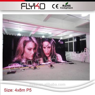 p5 de alta qualidade da cortina do diodo emissor de luz/tela conduzida flexível/exposições conduzidas macias