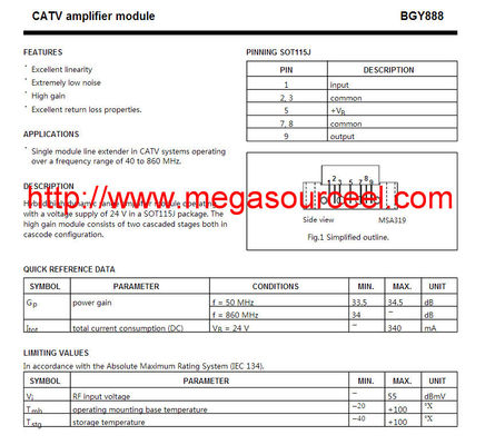 CAT Application BGY888 Amplifiers-Video Amps and Modules Integrated Circuit Chip