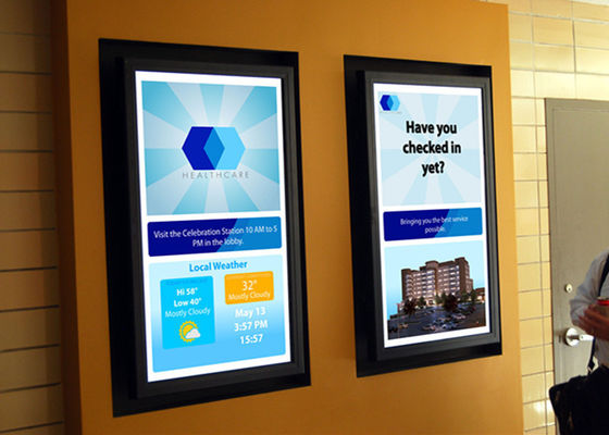 Maak Binnenmuur opgezette Digitale Signage Raad in luchthaven 55 duim 1920 x 1080 waterdicht