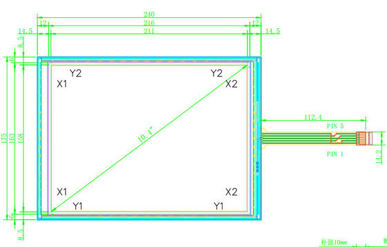 5 het Weerstand biedende de Aanrakingsscherm van het draadito Glas 10.4 Duim voor POS Terminals/Kiosk