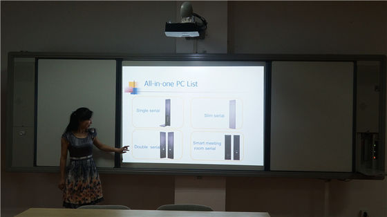 Sistema de ensino esperto interativo de Whiteboard HDMI do toque bilateral do dedo do projeto com pena da tinta